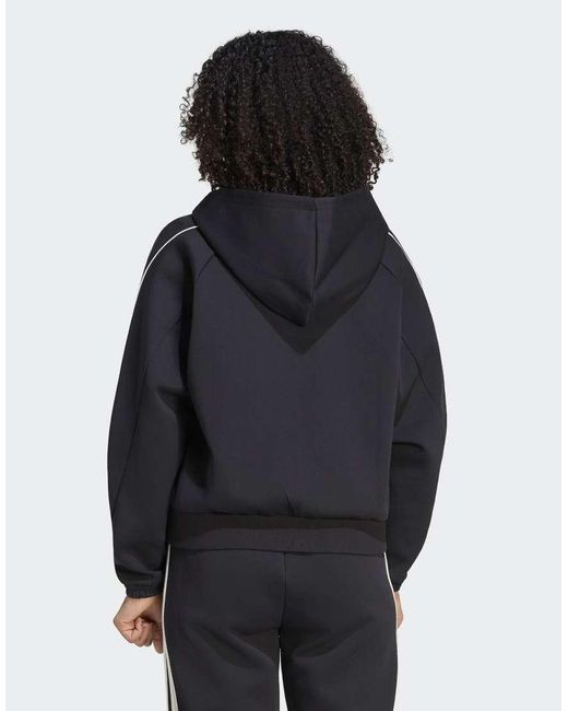 Adidas Blue Stadium Small Logo Full Zip Hoodie