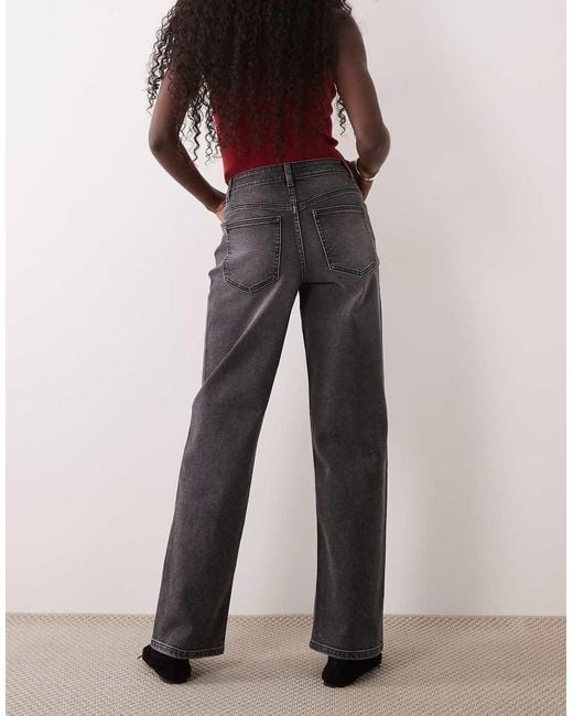 Miss Selfridge Gray Straight Leg Jeans
