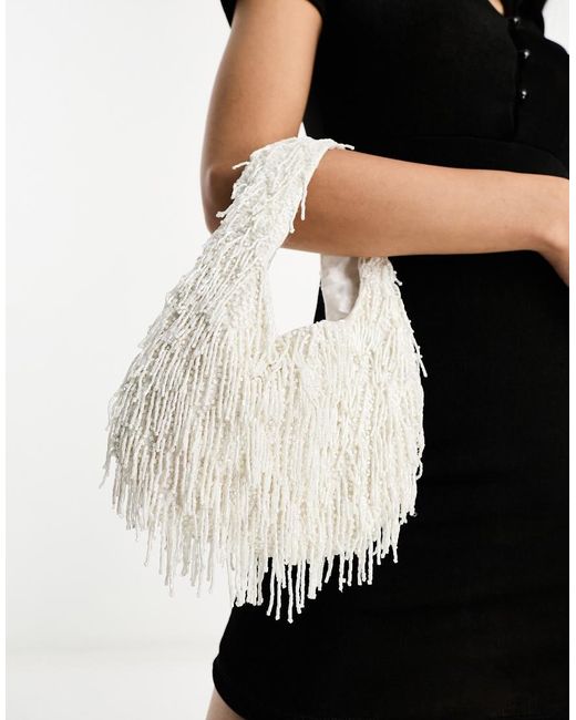 True Decadence Black Beaded Embellished Mini Grab Bag