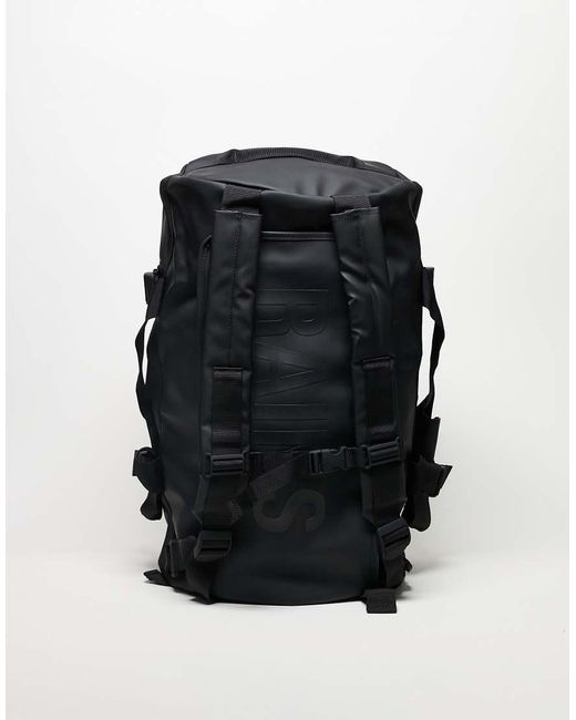 Rains Black Texel Waterproof 56l Duffle Backpack