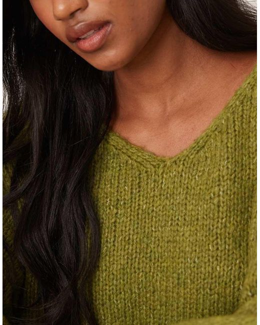 Jdy Green Reversible Pullover Knitted Jumper
