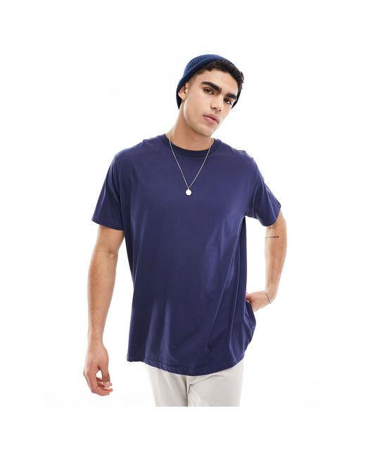 Brave Soul – oversize-t-shirt in Blue für Herren