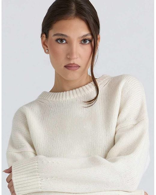 House Of Cb Natural Bear Ivory Wool Chunky Knit Sweater