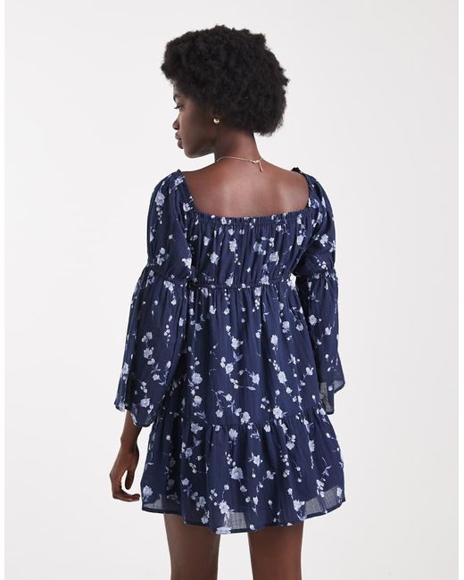 Hollister Blue Off The Shoulder Mini Dress