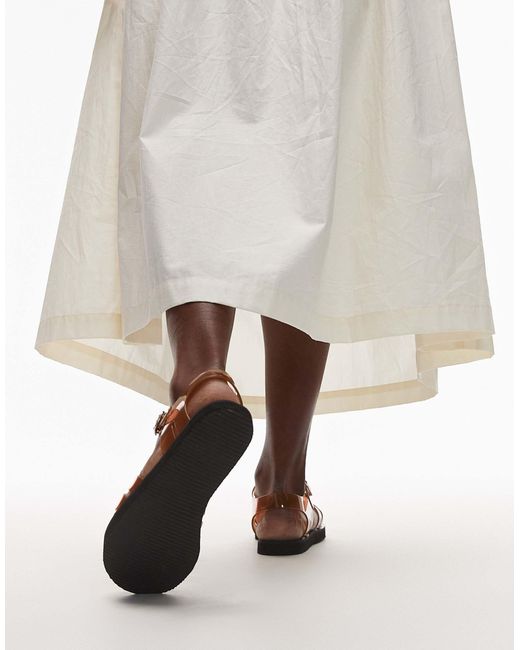 TOPSHOP Natural – kelly – flache jelly-sandalen