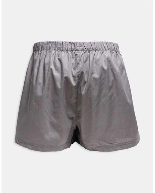 Jack & Jones Gray 3 Pack Stripe Woven Boxers for men