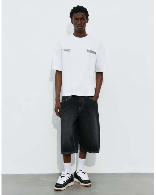 Pull&Bear White Stwd Gallery T-shirt for men