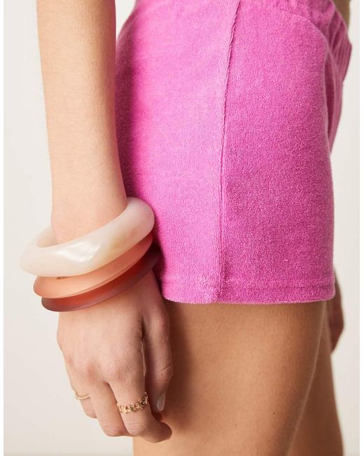ASOS Pink Towelling Micro Short Co-ord