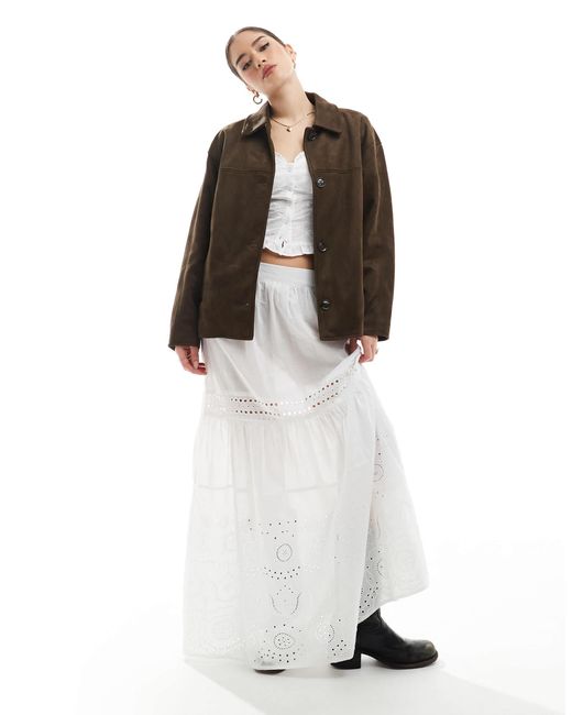 Veste en daim synthétique avec poches Pull&Bear en coloris White