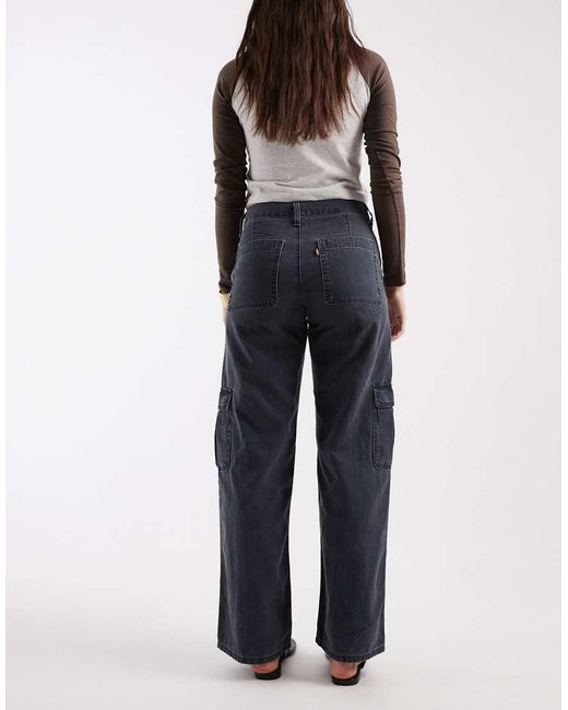 Levi's Blue Superlow Loose Cargo Trousers