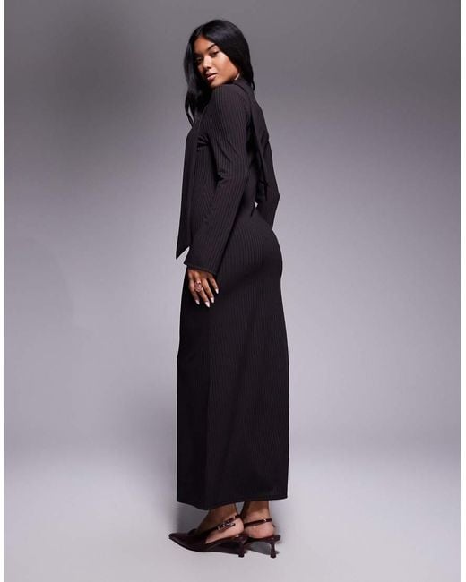 ASOS Blue Low Scoop Neck Scarf Maxi Dress