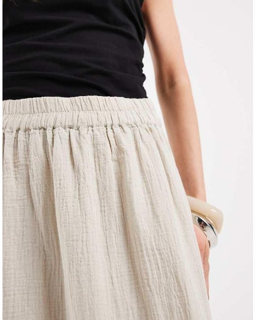 Pieces White Cotton Maxi Skirt