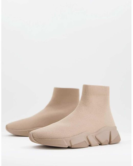 Steve Madden Natural Overtime Sock Sneakers