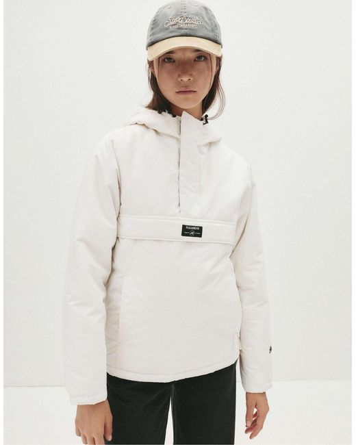 Pull&Bear Natural – basic-kapuzenjacke