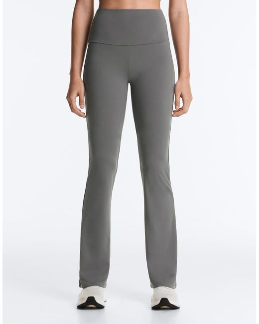 Oysho Gray Comfortlux High-rise Flare Trousers