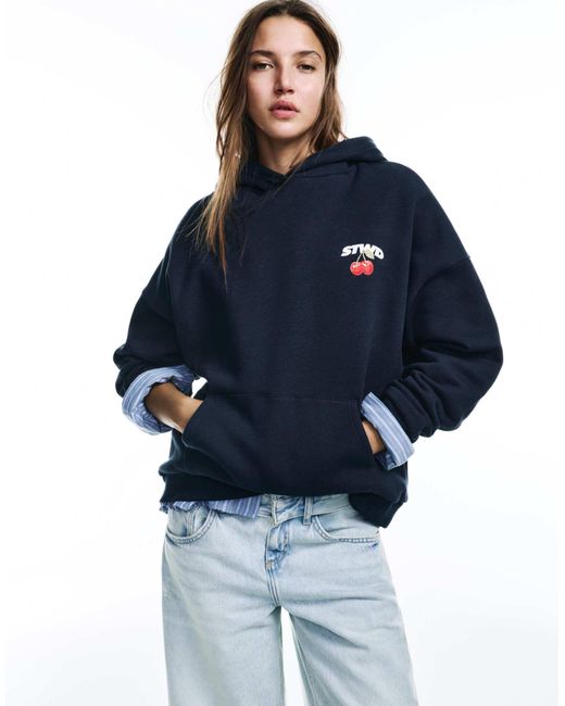 Pull&Bear Blue – kapuzenpullover