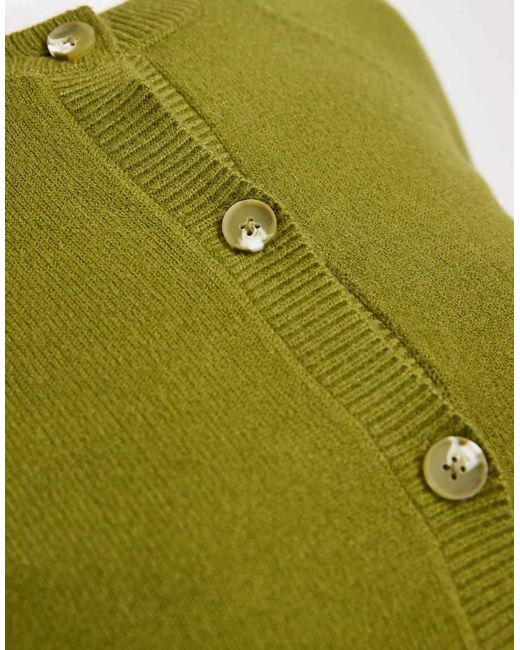 ONLY Green Button Through Knitted Cardigan