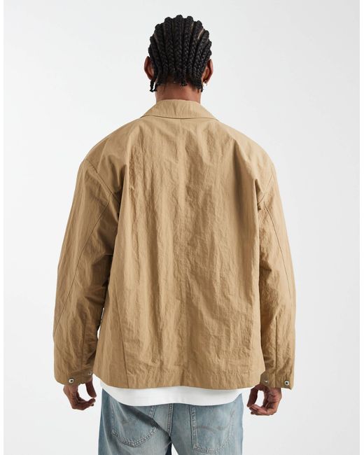 ASOS Natural Lightweight Nylon Jacket for men