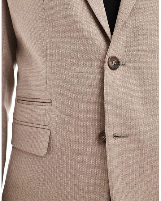 Chaqueta De Traje Beis De Corte Slim De Mezcla De Lana De -Blanco SELECTED de hombre de color Natural
