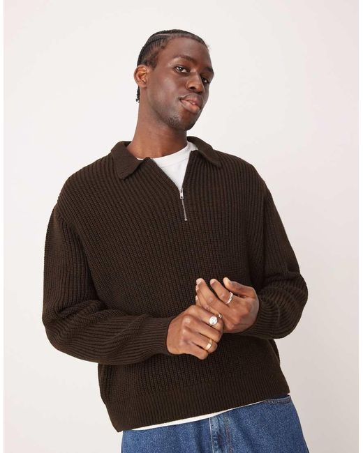 Polo Squadrata Oversize di ASOS in Black da Uomo