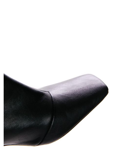 Raven - bottes hauteur genou à bout carré et talon TOPSHOP en coloris Black