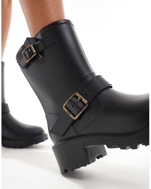 Glamorous White Biker Wellies