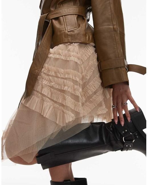 AllSaints White Jayde Tulle Mini Skirt
