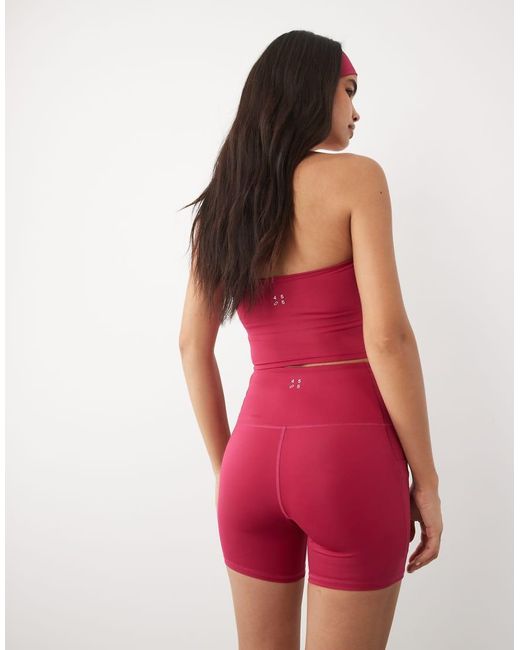 4505 Red Active Waist Snatching High Rise 5" Legging Short