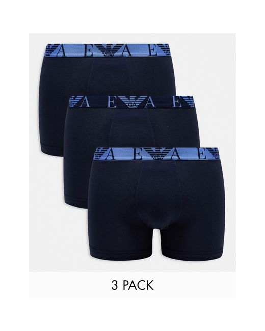 Emporio Armani Blue Emporio Armani Bodywear 3 Pack Boxers for men