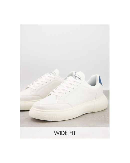 Original Penguin White Wide Fit Chunky Back Tab Trainers for men