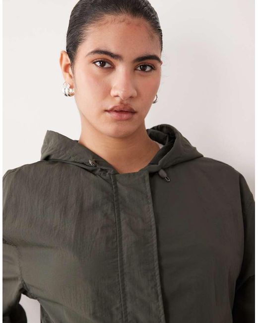 ASOS Brown Asos Design Maternity Bubble Hem Rain Bomber Jacket
