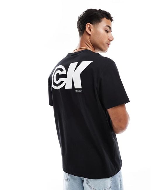 Calvin Klein Black Ck Back Print T-shirt for men