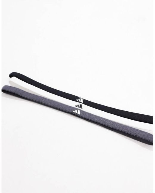 Adidas Originals White Adidas Training Elastic Headband 3 Pack