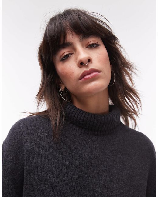 & Other Stories Blue Wool High Neck Oversize Jumper
