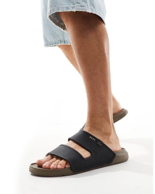Oasis - sandali neri con doppia fascetta di Reef in Black da Uomo