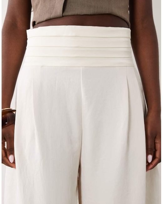 ASOS Natural Tailored Tuexedo Trouser With Wrap Waist