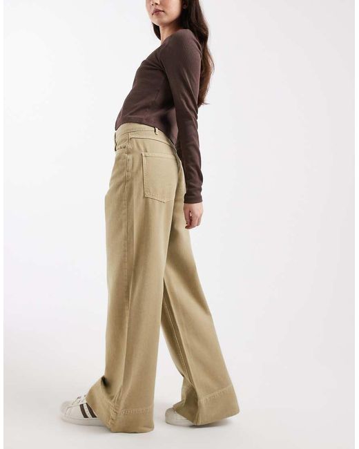ASOS Natural Wide Leg Jean
