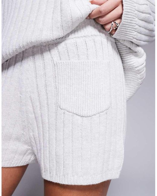 The Frolic Gray Exclusive Cotton-rich Ribbed Knit Pocket Front Micro Shorts