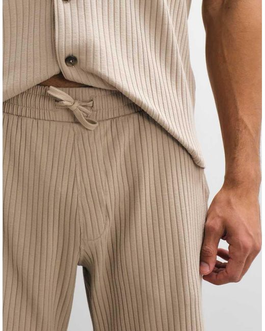 SELECTED White Ribbed Shorts for men
