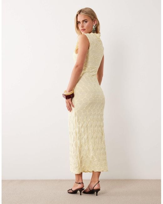 textured jersey maxi dress Women's Khaki Textured Jersey Asymmetric Long Sleeve Maxi Dress