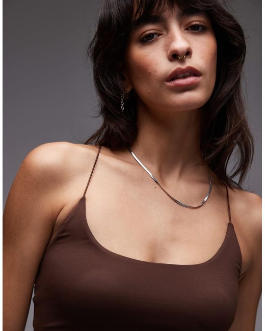 ASOS Gray Polyamide Wide Scoop Cami
