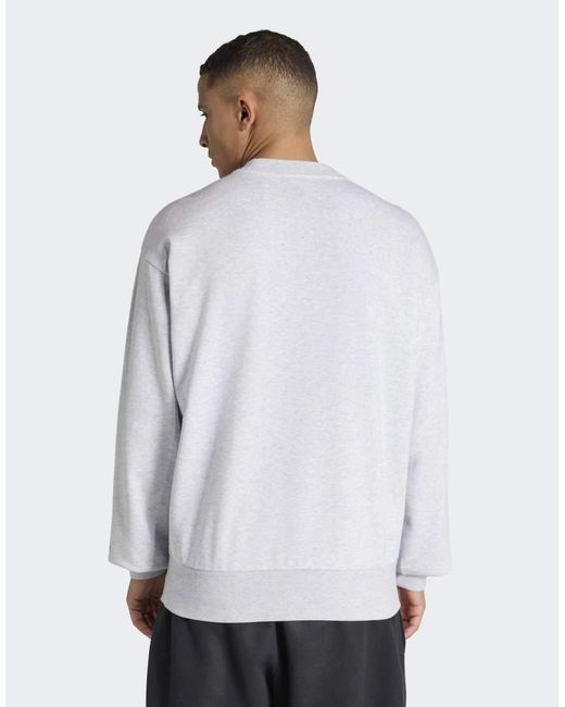 Adidas Originals Gray Real Madrid Heritage Crew Sweat for men