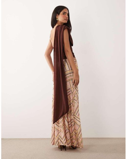 ASOS Brown Stretch Chiffon Scarf Top