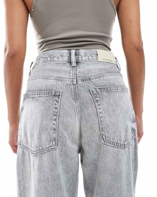 Stradivarius White Petite D88 baggy Jean