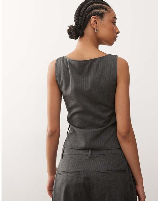 Weekday Black Co-ord Wrap Top