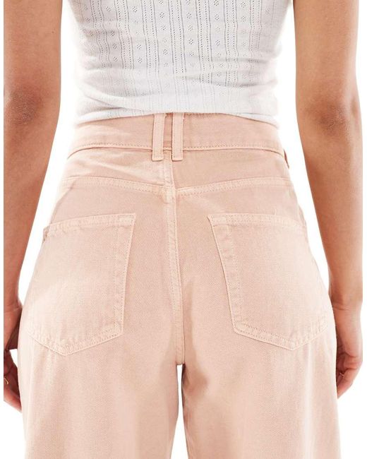 ASOS Barrel Jeans Met Hoge Taille in het Natural