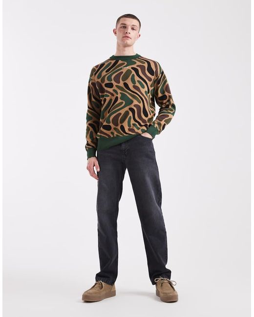 Parlez Multicolor Logo All Over Camo Print Knit Jumper for men