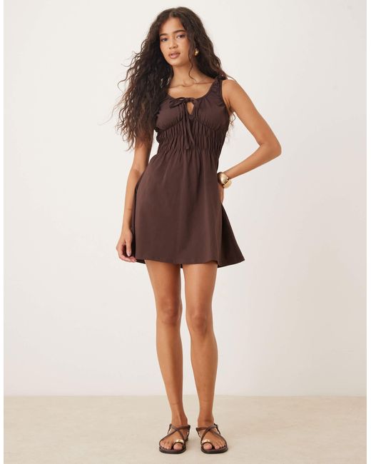 ASOS Brown – kurzes prärie-kleid