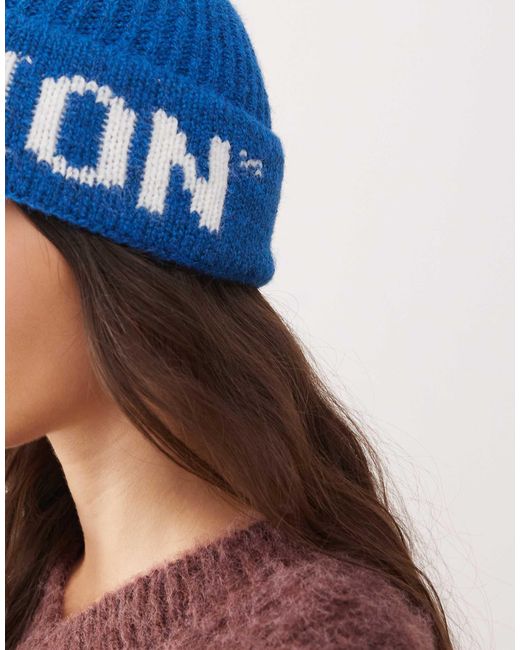 Collusion Blue Fluffy Logo Beanie