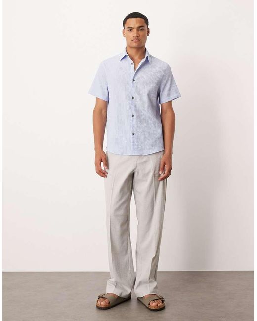 ASOS White Relaxed Seersucker Shirt for men